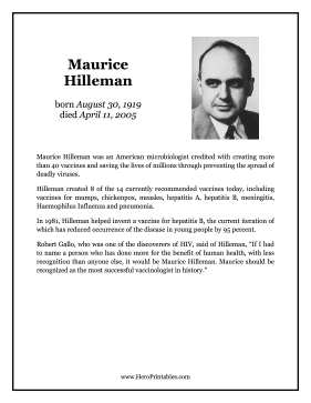 Maurice Hilleman Hero Biography