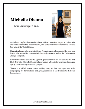 Michelle Obama Hero Biography