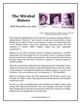 Mirabal Sisters Hero Biography