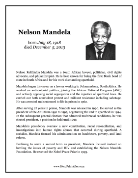 Nelson Mandela Hero Biography