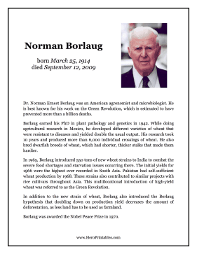 Norman Borlaug Hero Biography