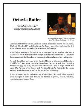 Octavia Butler Hero Biography