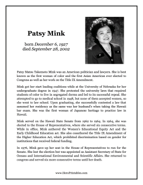 Patsy Mink Hero Biography