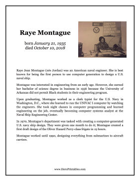 Raye Montague Hero Biography