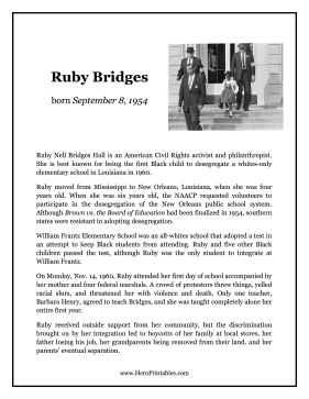 Ruby Bridges Hero Biography