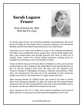 Sarah Loguen Fraser Hero Biography