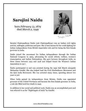 Sarojini Naidu Hero Biography