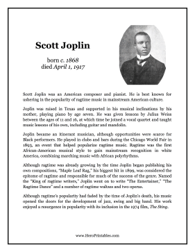 Scott Joplin Hero Biography