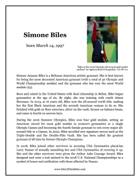 Simone Biles Hero Biography