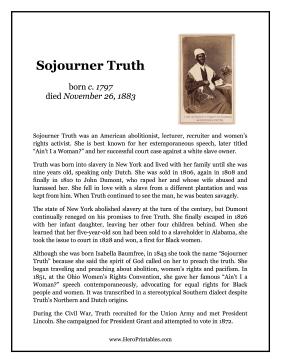 Sojourner Truth Hero Biography