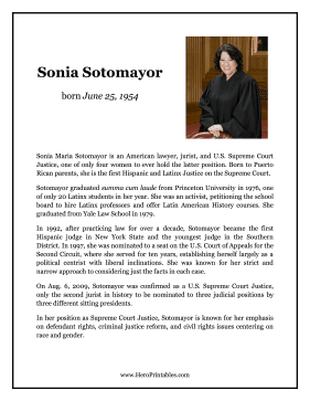 Sonia Sotomayor Hero Biography