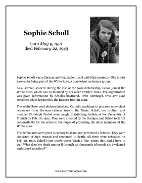Sophie Scholl Hero Biography
