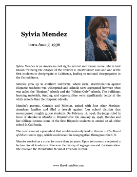 Sylvia Mendez Hero Biography