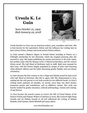 Ursula K Le Guin Hero Biography