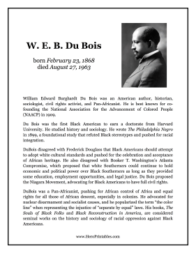 WEB Du Bois Hero Biography