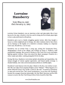 Lorraine Hansberry Report Template