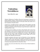Valentina Tereshkova Report Template